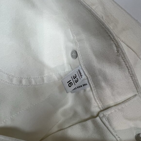 LOFT High Rise The Kick Crop Jeans Size 33/16 White Denim Bootcut Ankle 763039 - Picture 7 of 10